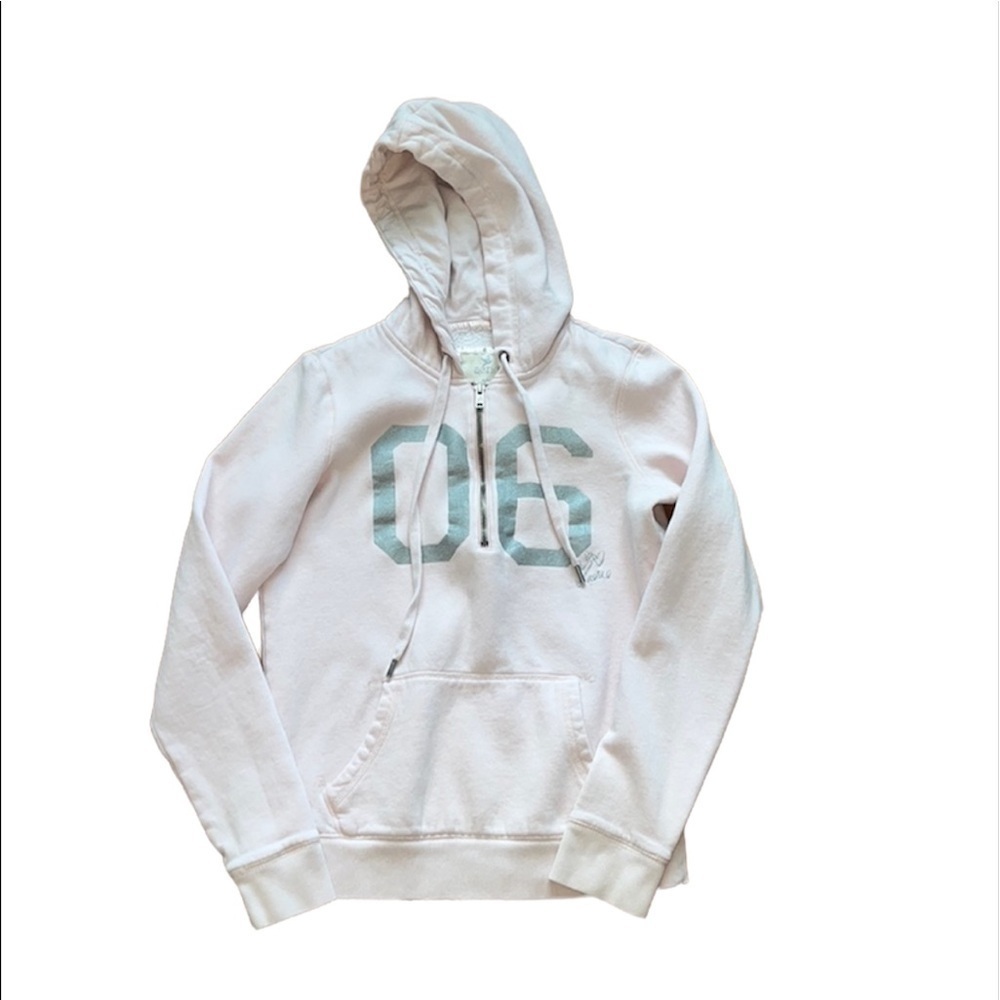 Aerie women’s light pink hooded sweatshirt hoodie 1/4 zip up Size Small